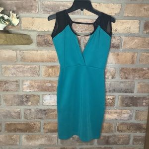 SABORA Open Back Teal Mini Dress 73